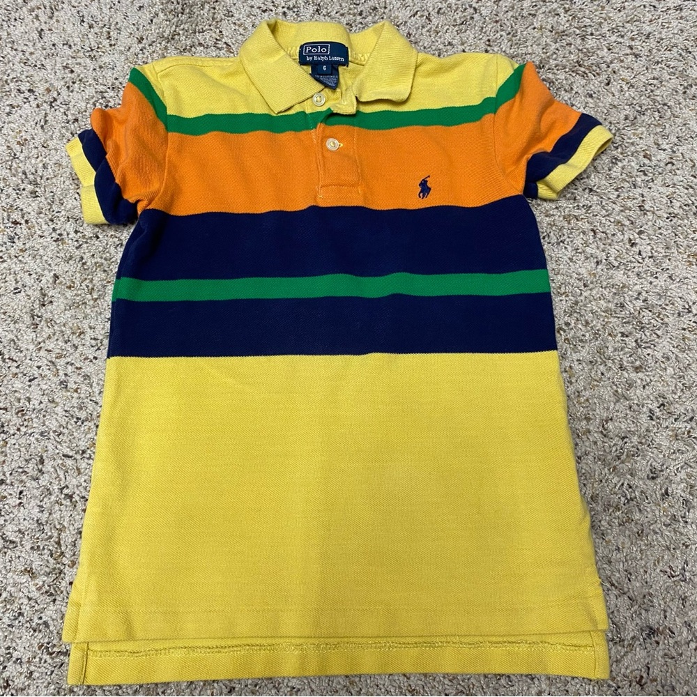 Polo Ralph Lauren girls polo shirt size 6 color block vintage preppy collared